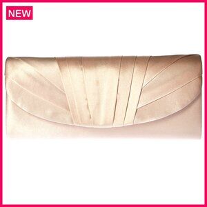 Satin Evening Clutch with Shoulder Strap, 4x10x2 Inches, Formal Purse